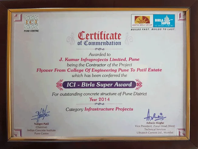 ICI - Pune Birla Super Award For Outstanding Concrete Structure of Pune